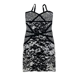 Bebe - Bodycon Mini Dress in Black and White
